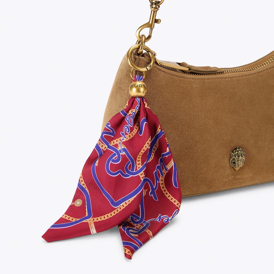 SLOANE HOBO XBODY Tan Suede Hobo Bag by Kurt Geiger London