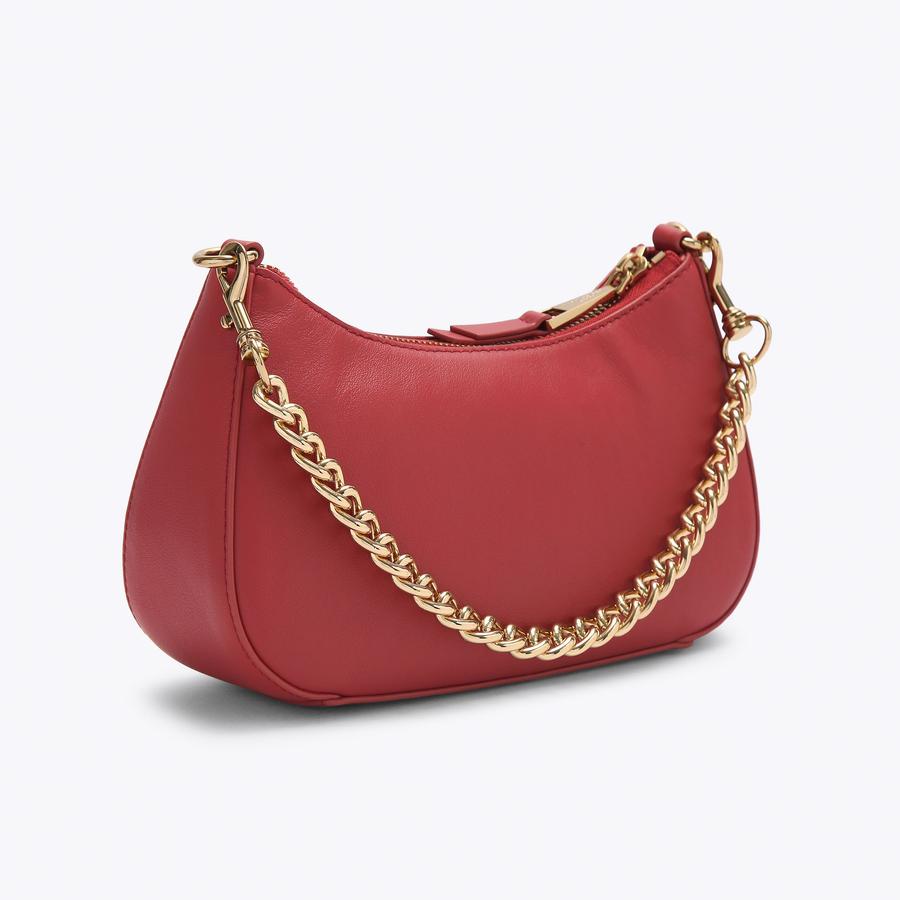 LONDON HOBO XBODY Red Leather Shoulder Bag by Kurt Geiger London