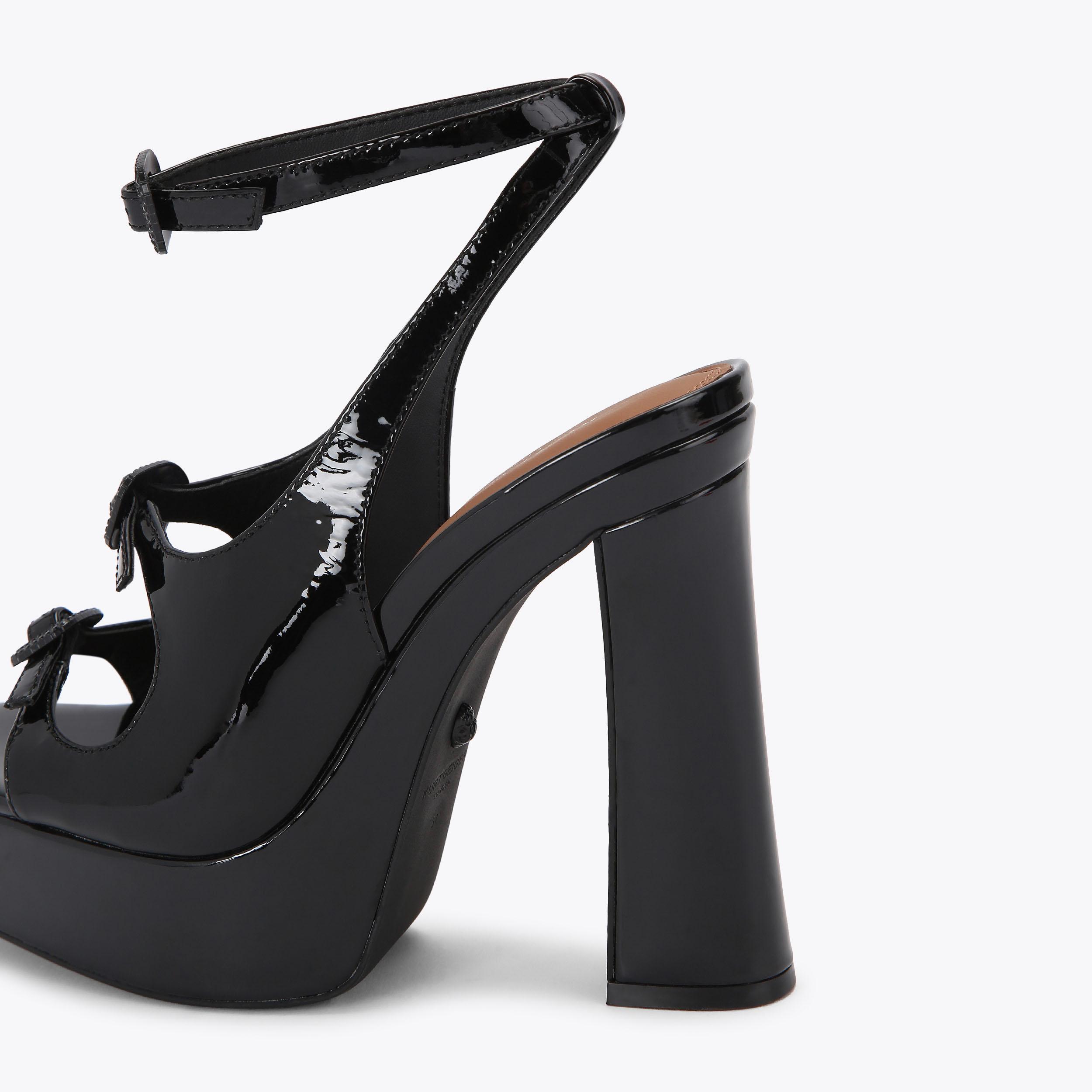 3 BUCKLE PLATFORM SDL Black Platform Sandals by Kurt Geiger London