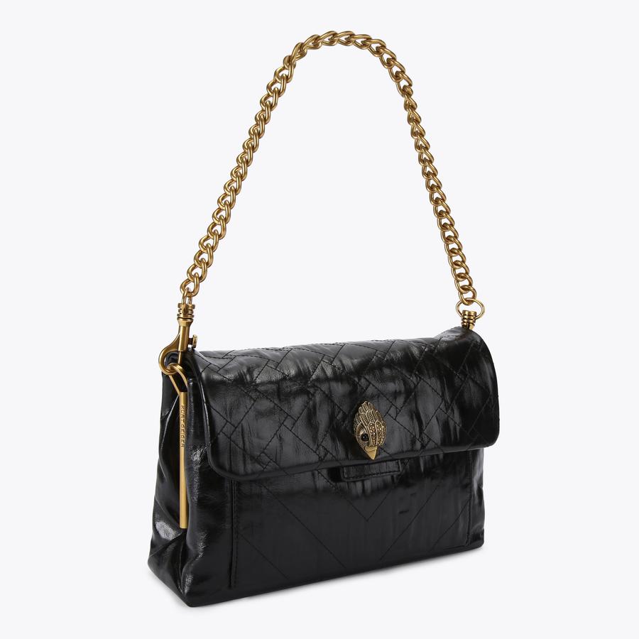 KENSINGTON XBODY Black Leather Shoulder Bag by Kurt Geiger London