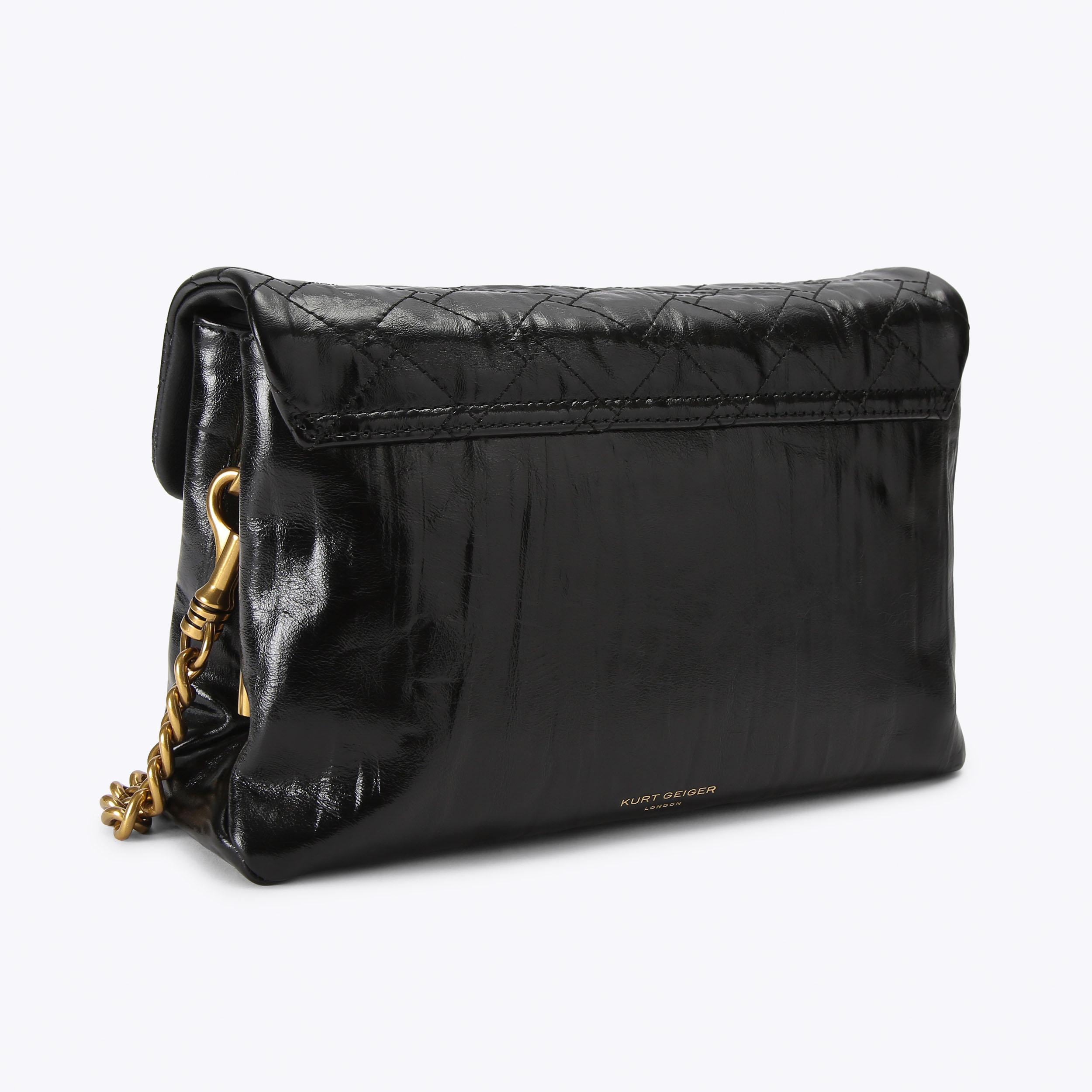 KENSINGTON XBODY Black Leather Shoulder Bag by Kurt Geiger London