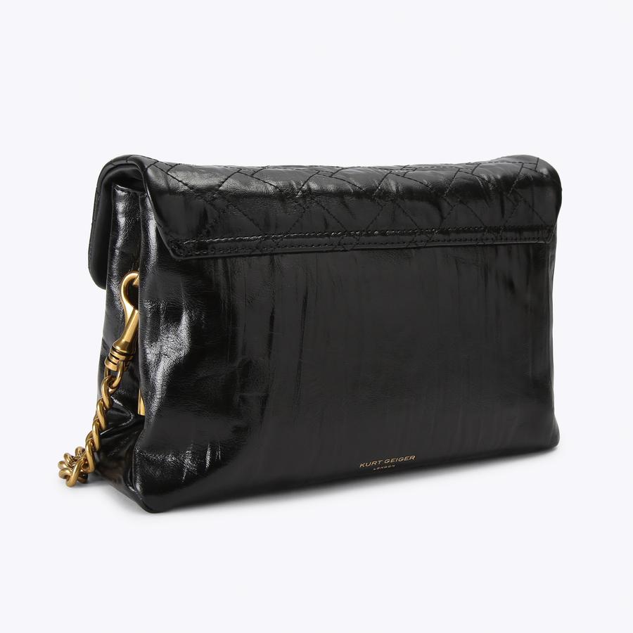 KENSINGTON XBODY Black Leather Shoulder Bag by Kurt Geiger London