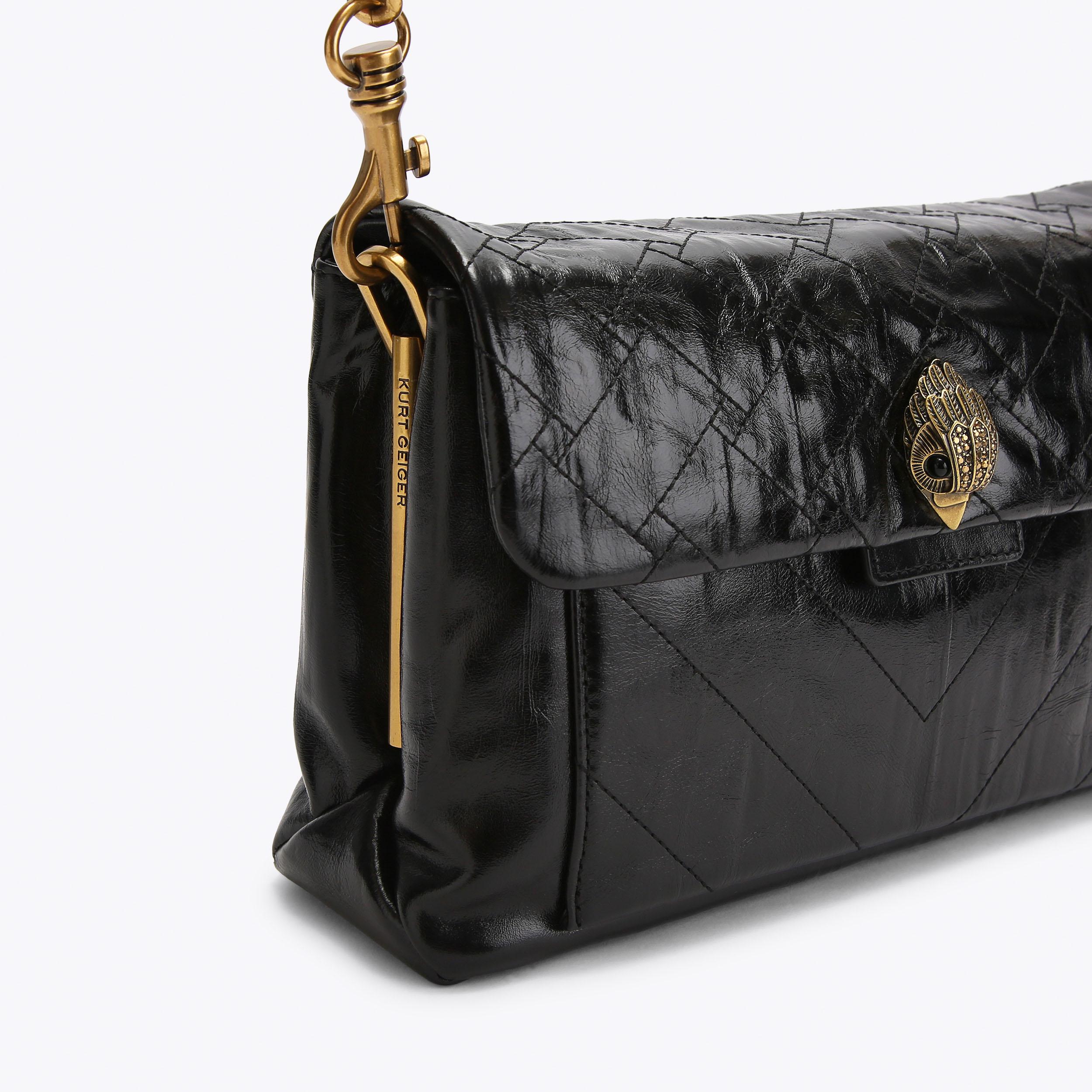 KENSINGTON XBODY Black Leather Shoulder Bag by Kurt Geiger London