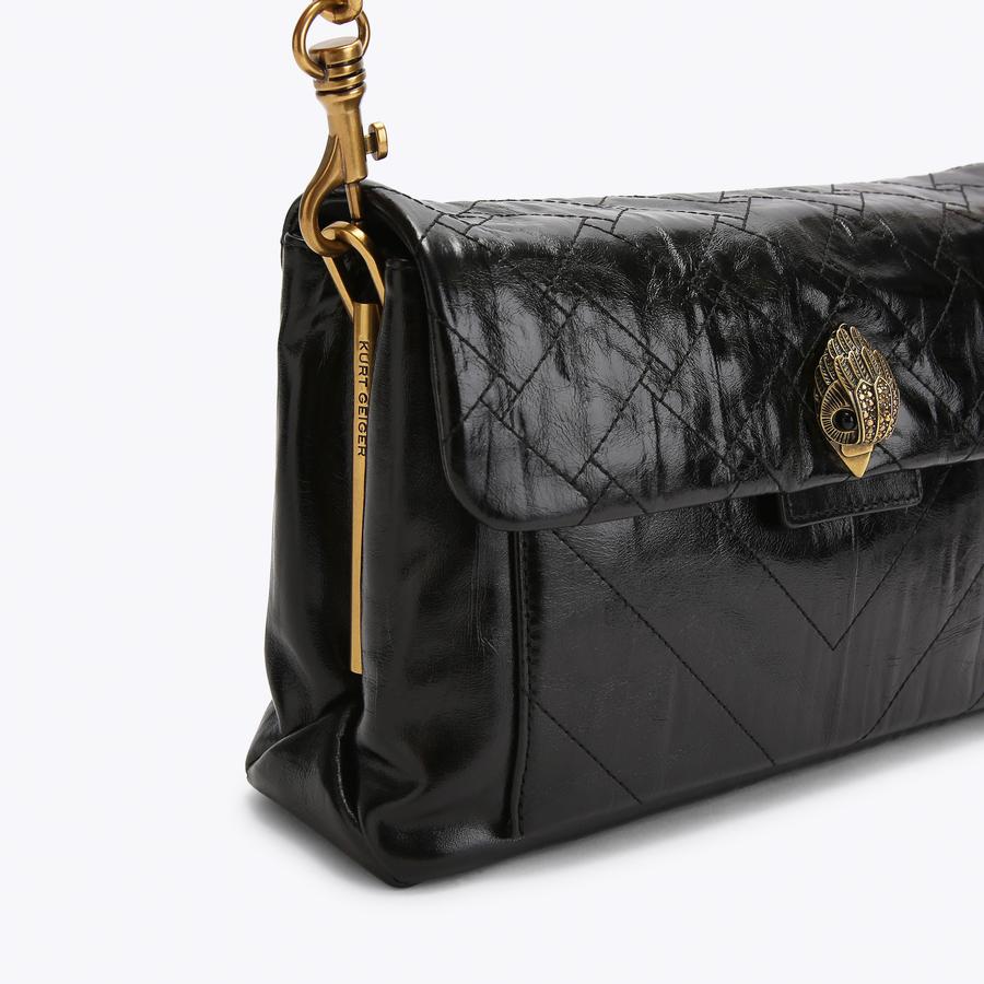 KENSINGTON XBODY Black Leather Shoulder Bag by Kurt Geiger London
