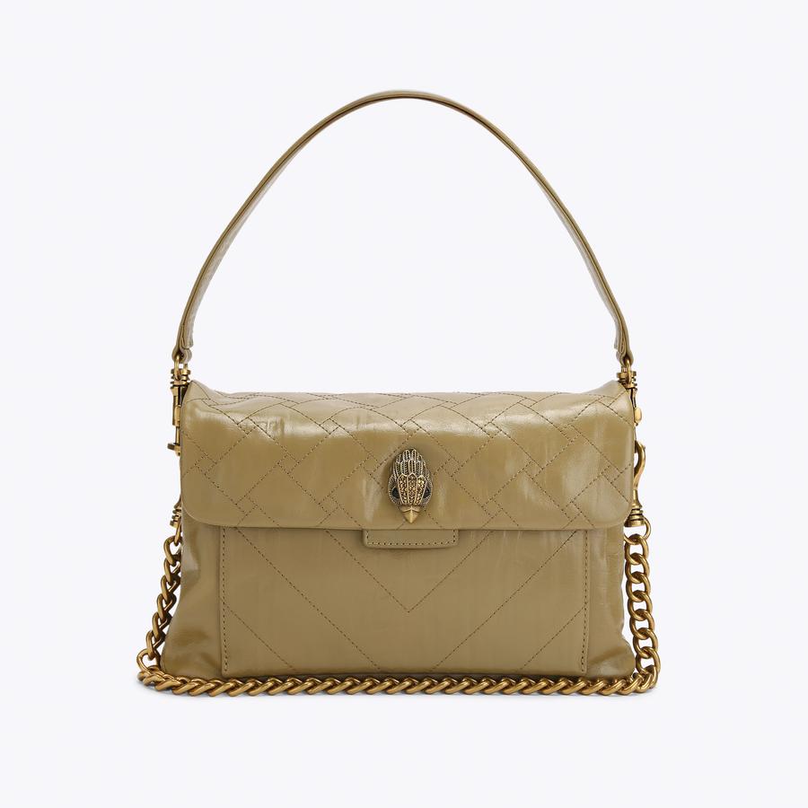 KENSINGTON XBODY Beige Leather Shoulder Bag by Kurt Geiger London