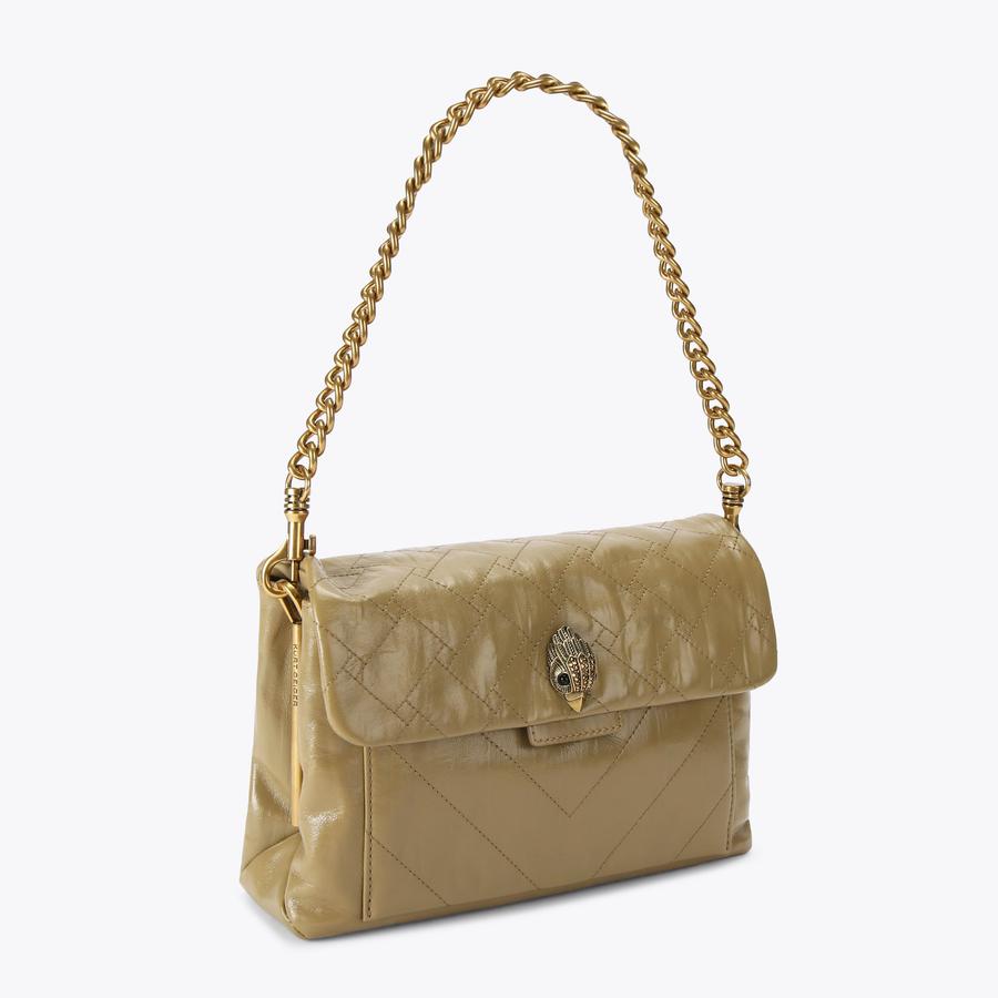 KENSINGTON XBODY Beige Leather Shoulder Bag by Kurt Geiger London