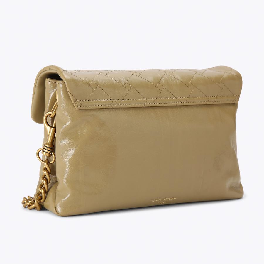 KENSINGTON XBODY Beige Leather Shoulder Bag by Kurt Geiger London