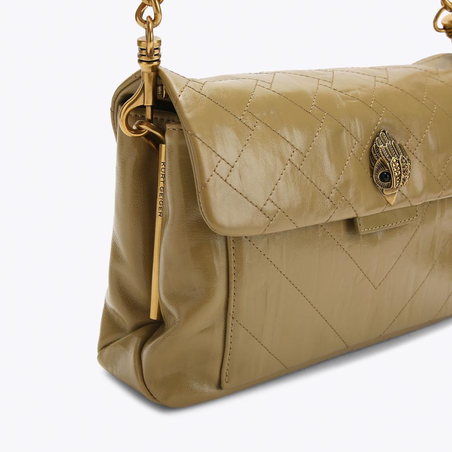 KENSINGTON XBODY Beige Leather Shoulder Bag by Kurt Geiger London