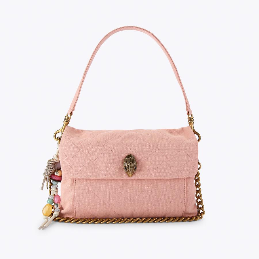 KENSINGTON XBODY Pale Pink Canvas Shoulder Bag by Kurt Geiger London