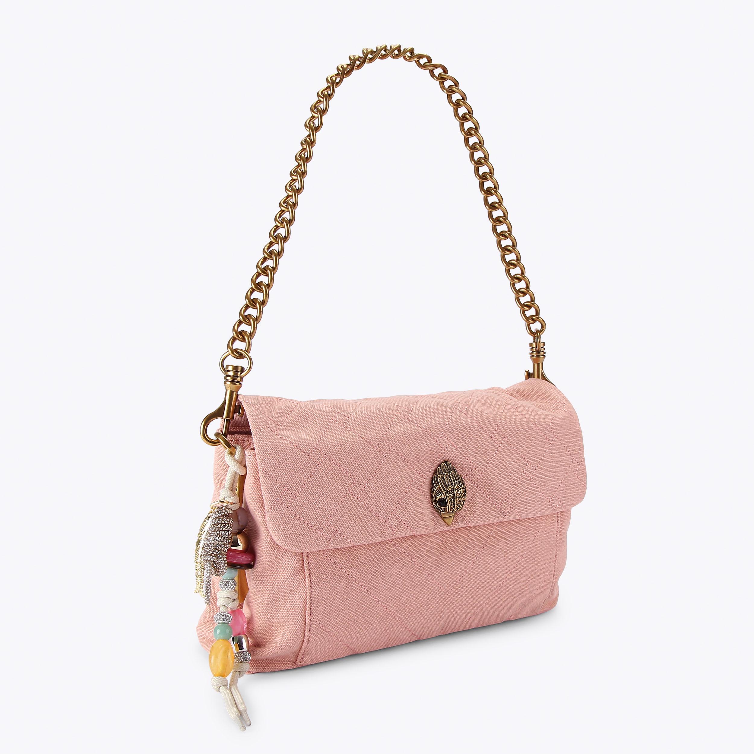 KENSINGTON XBODY Pale Pink Canvas Shoulder Bag by Kurt Geiger London