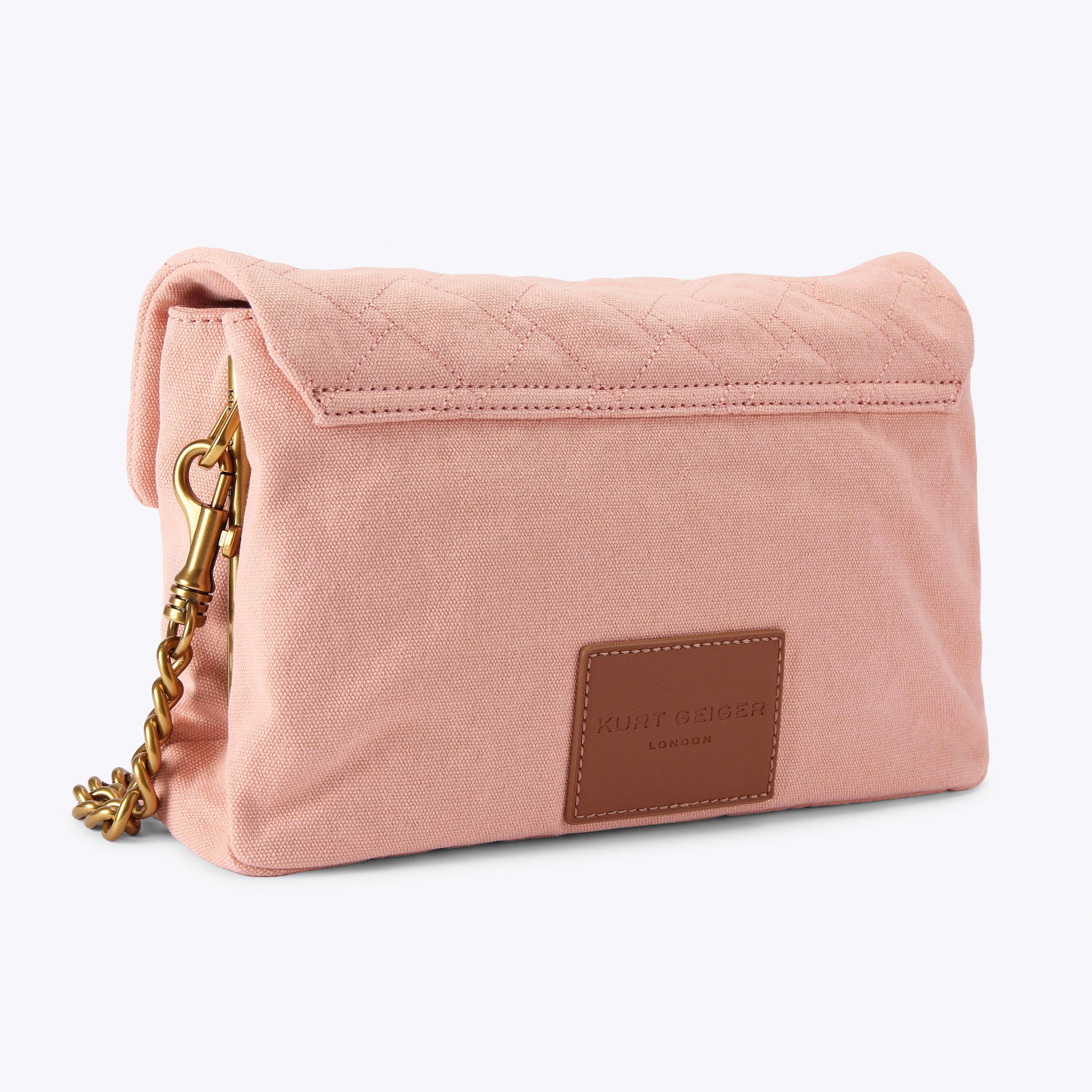 KENSINGTON XBODY Pale Pink Canvas Shoulder Bag by Kurt Geiger London