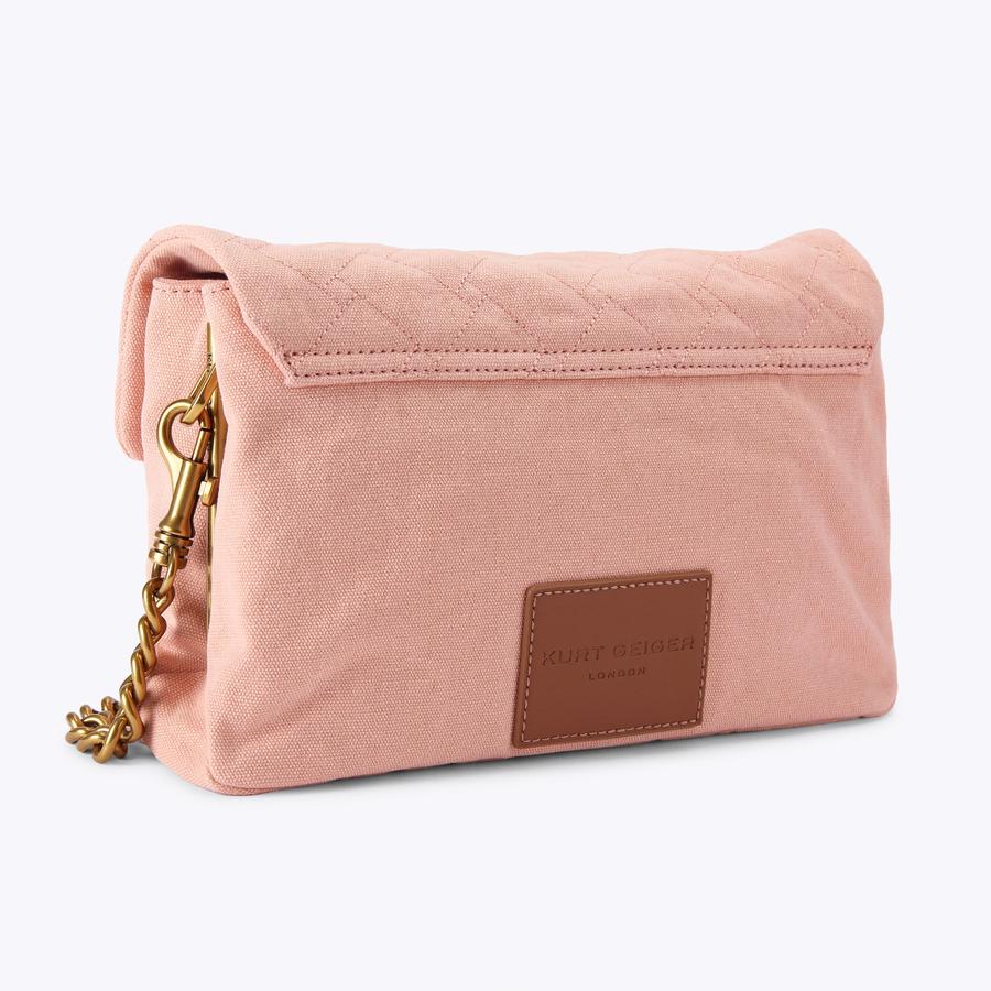 KENSINGTON XBODY Pale Pink Canvas Shoulder Bag by Kurt Geiger London