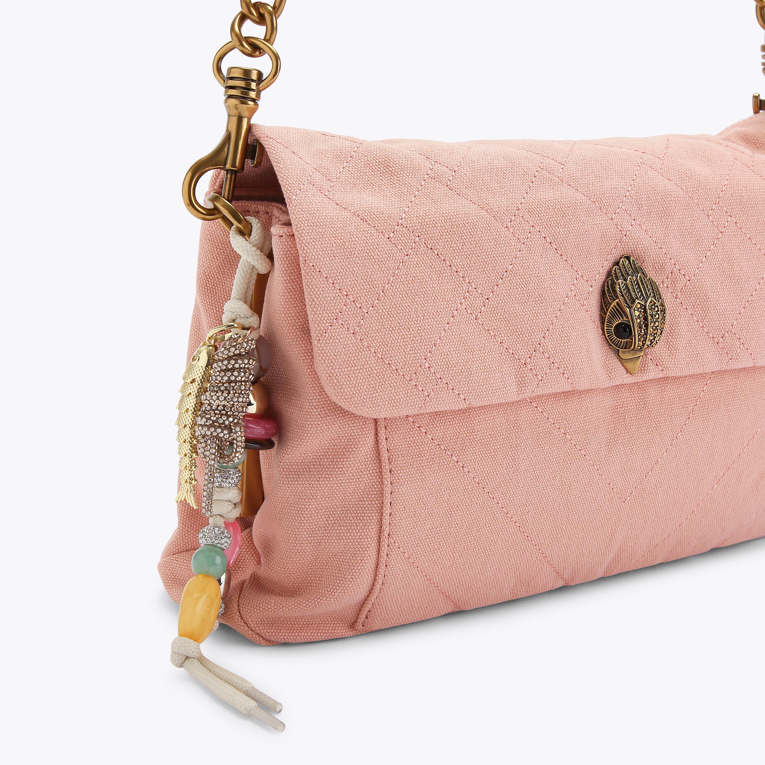 KENSINGTON XBODY Pale Pink Canvas Shoulder Bag by Kurt Geiger London