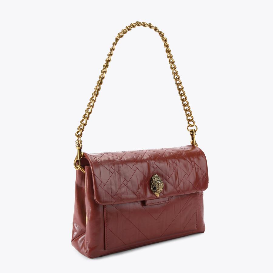 KENSINGTON XBODY Wine Crinkled Shoulder Bag by Kurt Geiger London