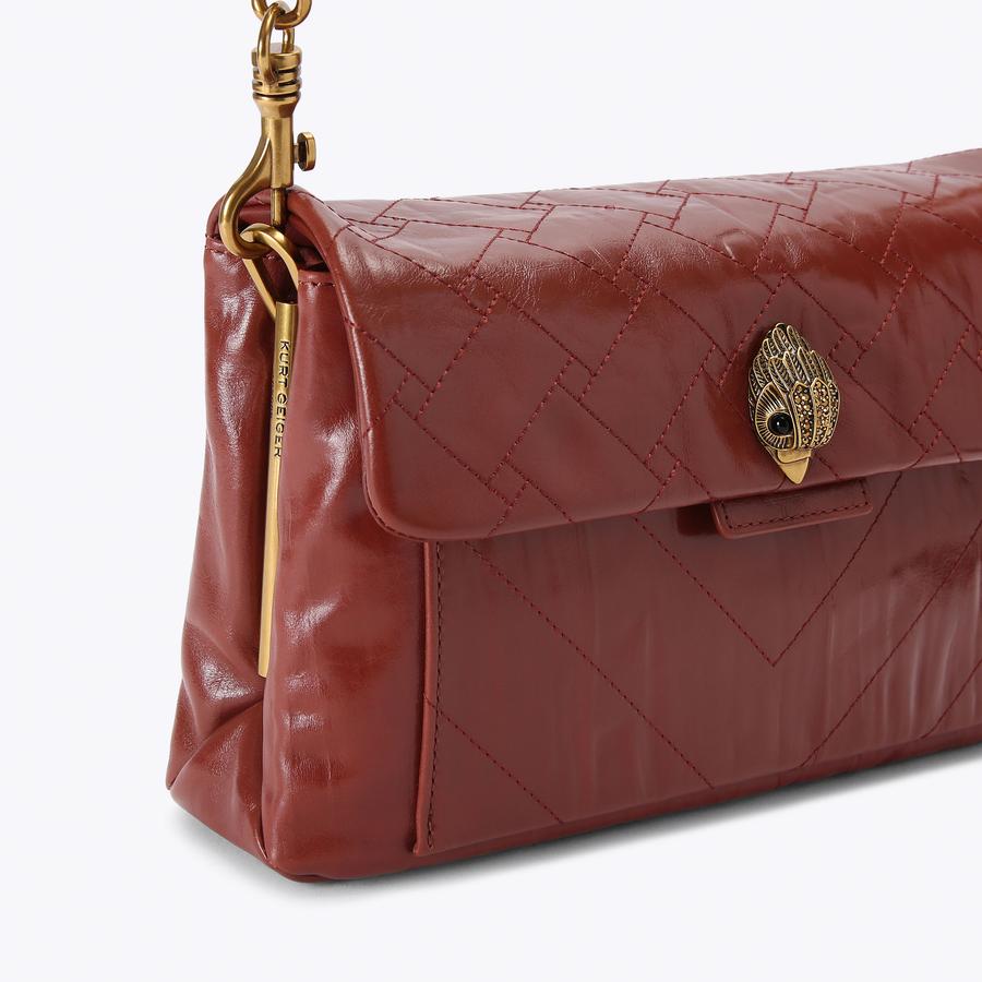 KENSINGTON XBODY Wine Crinkled Shoulder Bag by Kurt Geiger London