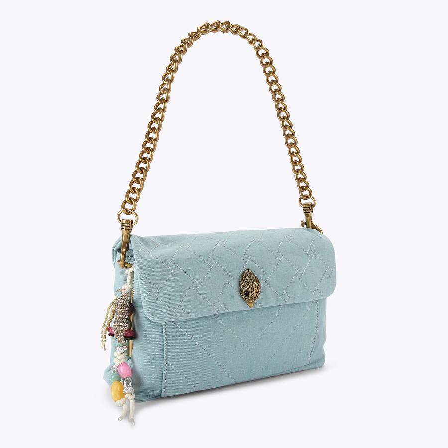 KENSINGTON XBODY Pale Blue Canvas Shoulder Bag by Kurt Geiger London