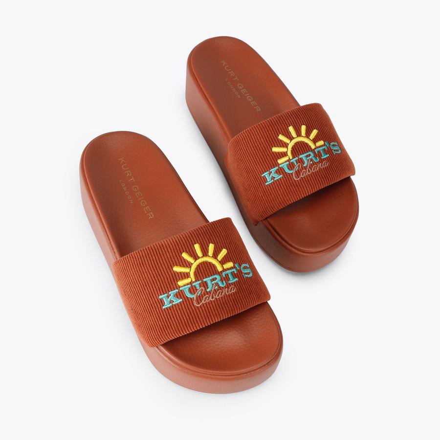 KC MEENA PLATFORM Rust Platform Sandals by Kurt Geiger London