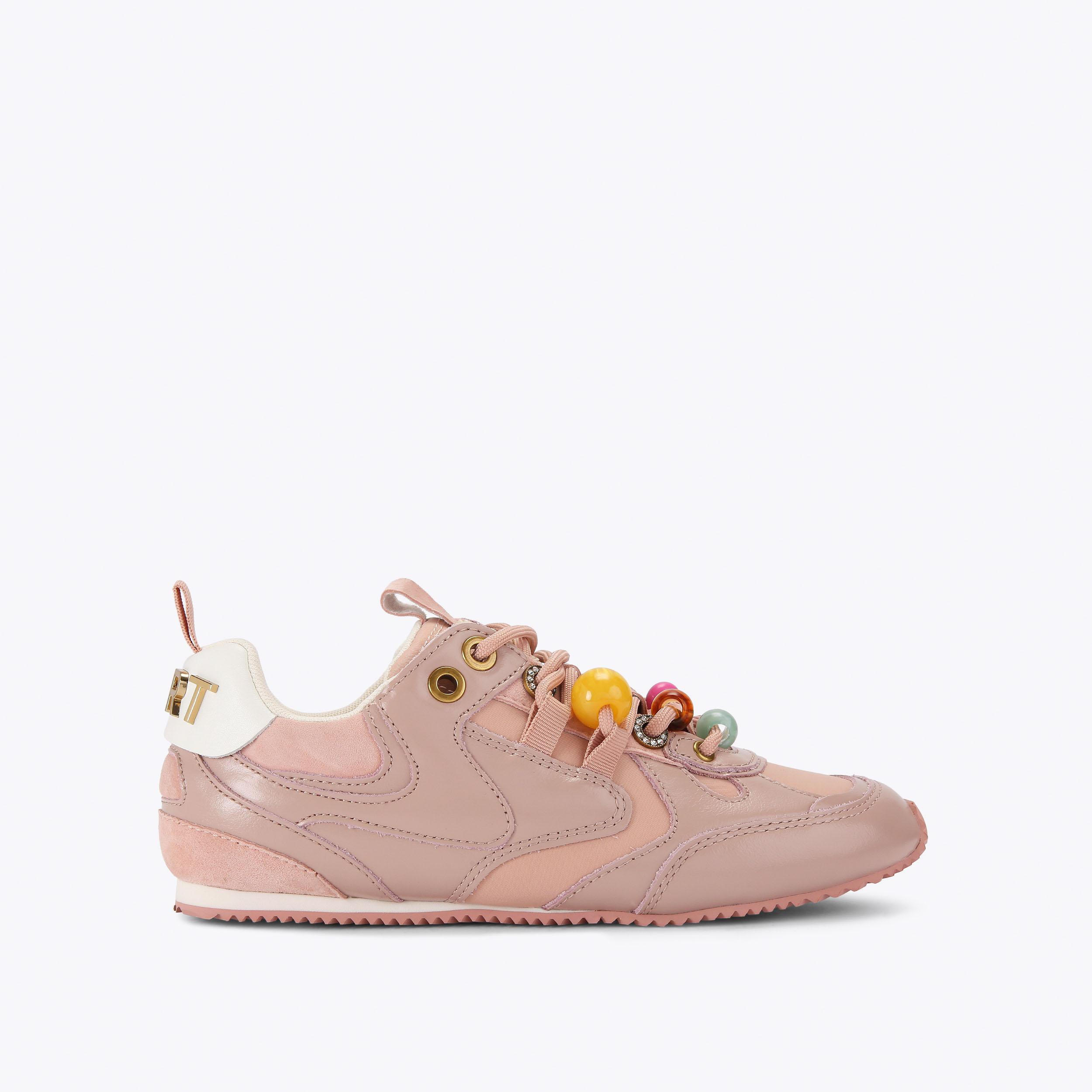KURT BEAD SLIM RUNNER Peach Leather Suede Kurt Slim Runner by Kurt