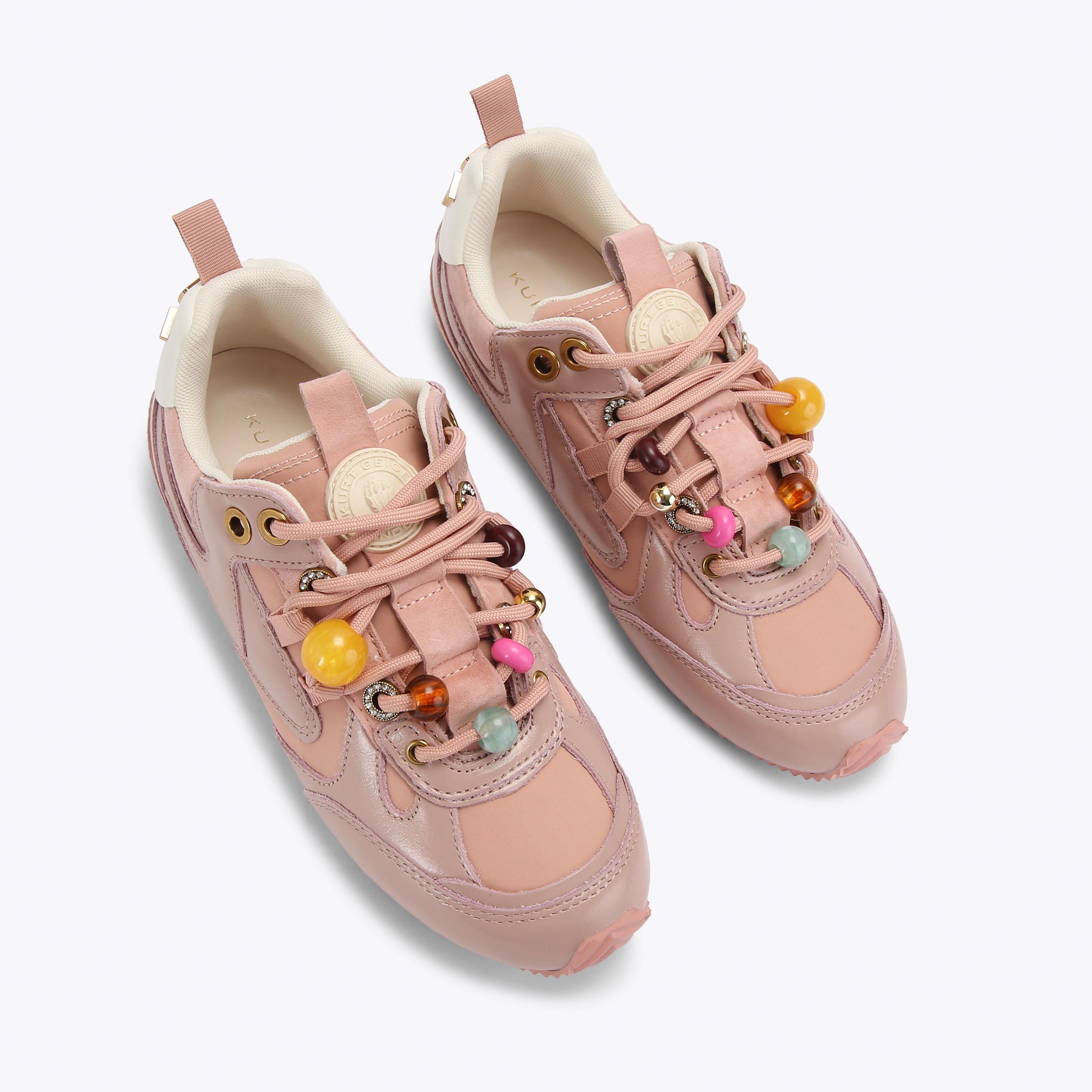 KURT BEAD SLIM RUNNER Peach Leather Suede Kurt Slim Runner by Kurt