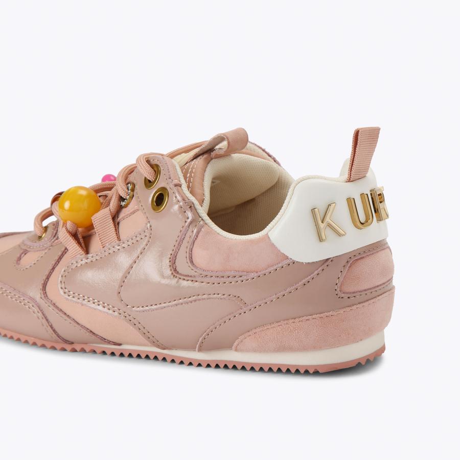 KURT BEAD SLIM RUNNER Peach Leather Suede Kurt Slim Runner by Kurt