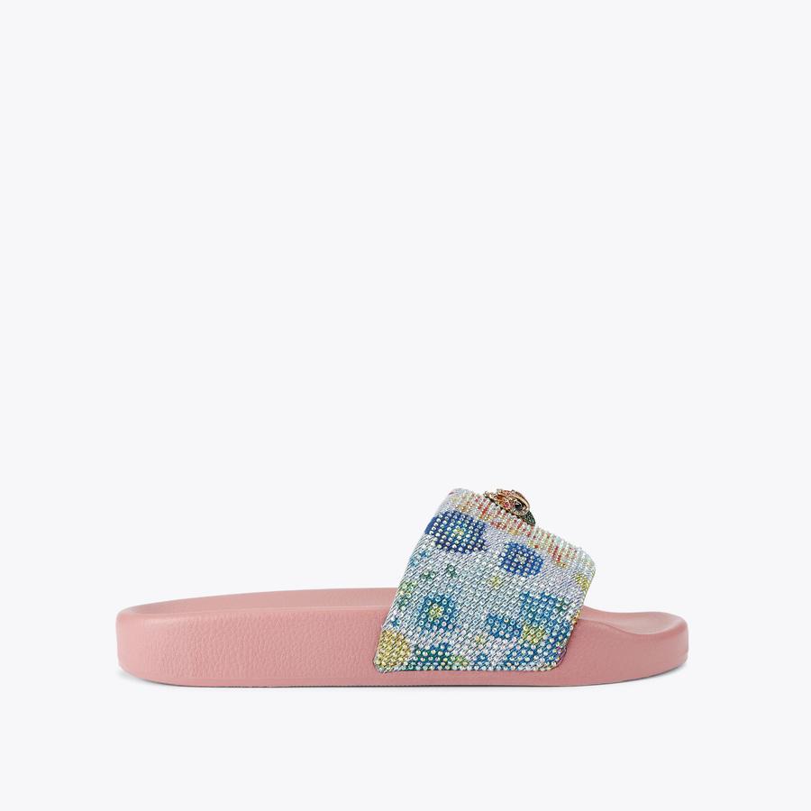 ネッククーラー サッカー生地 バラ柄 刺繍 ミントグリーン ハンドメイド MEENA EAGLE Plae Blue Denim Sandal by Kurt Geiger London
