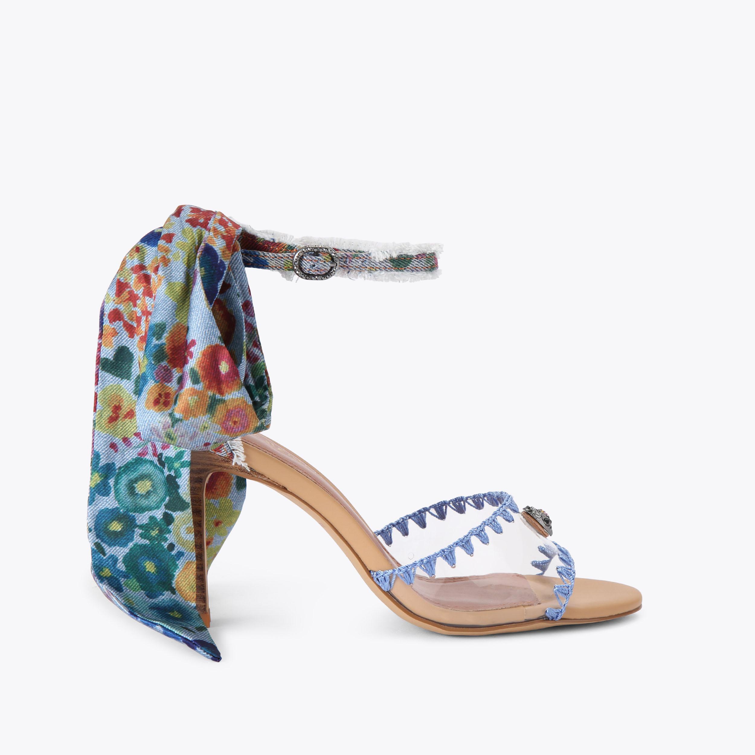 VINYL SCARF SANDAL Blue Vinyl High Heel by Kurt Geiger London
