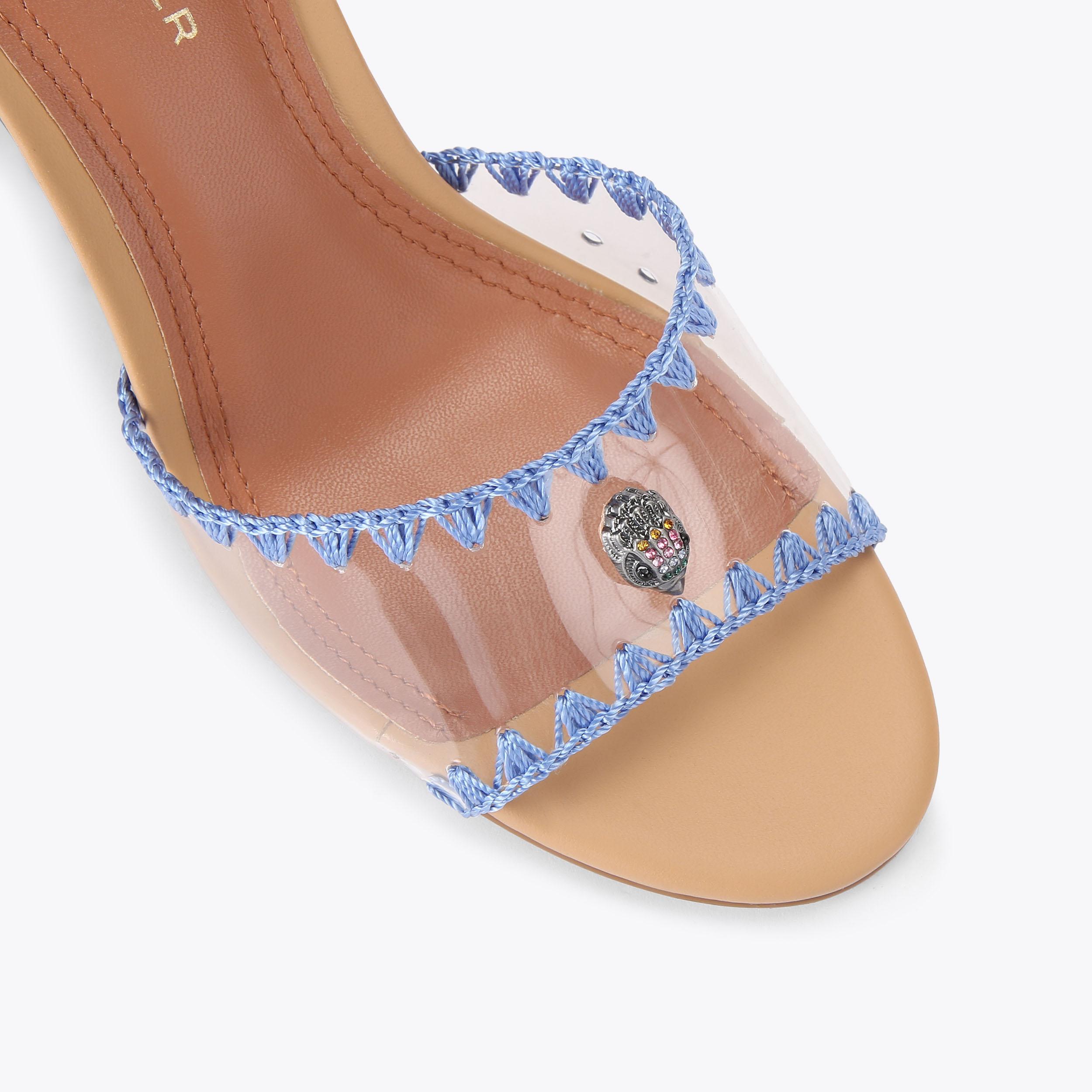 VINYL SCARF SANDAL Blue Vinyl High Heel by Kurt Geiger London
