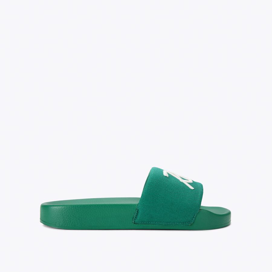 COACH ピスタチオグリーンサンダル KC KURT MEENA Green Canvas Material Sandal by Kurt Geiger London