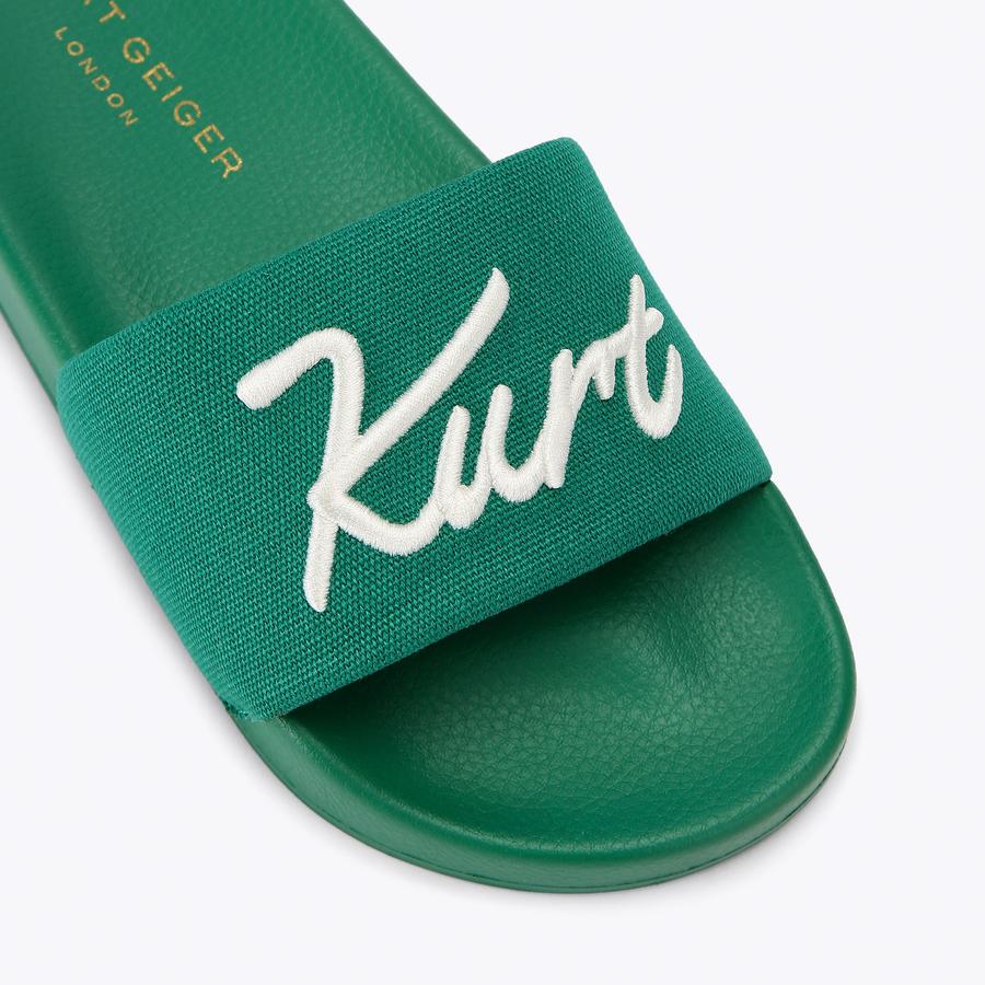 KC KURT MEENA Green Canvas Material Sandal by Kurt Geiger London