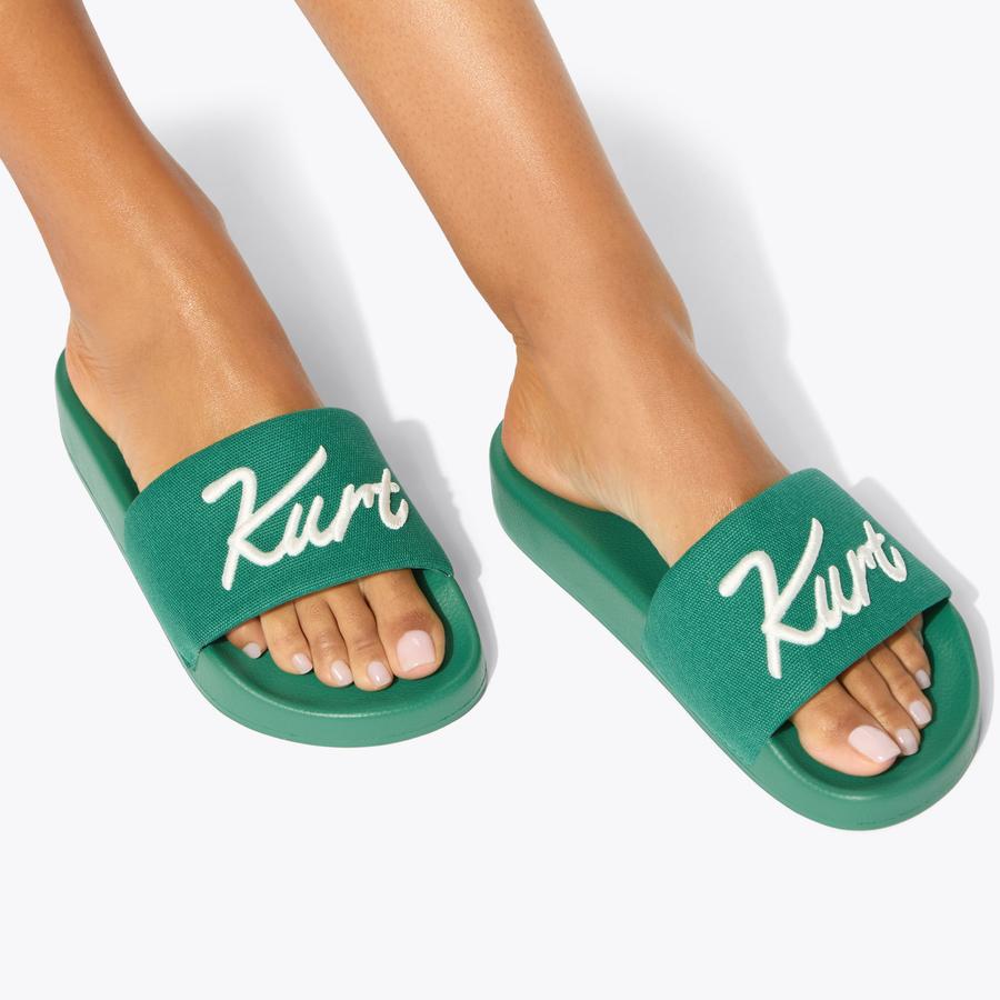 KC KURT MEENA Green Canvas Material Sandal by Kurt Geiger London