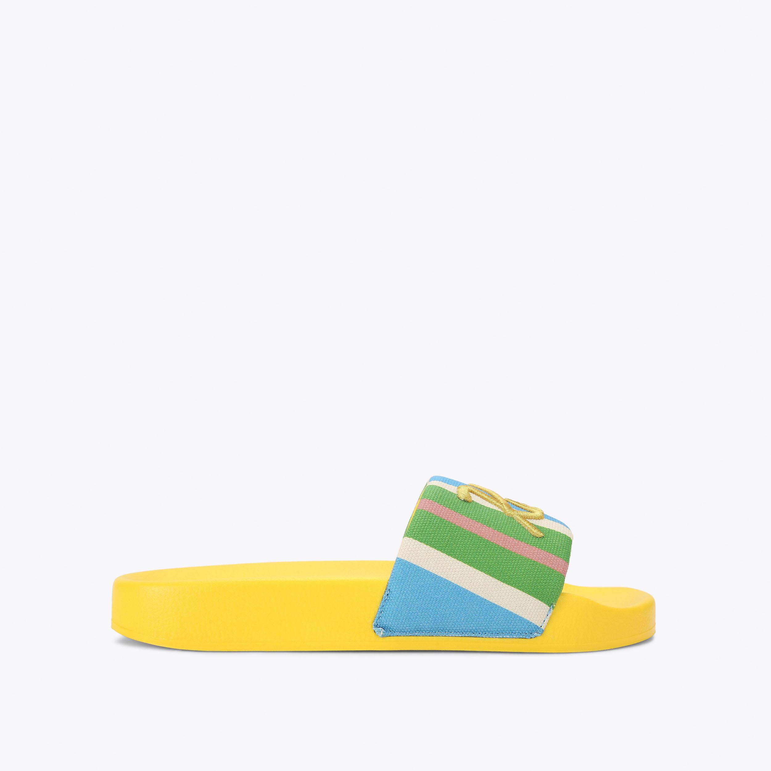 KC KURT MEENA Green Canvas Material Sandal by Kurt Geiger London