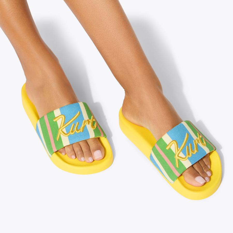 KC KURT MEENA Striped Canvas Fabric Sandal by Kurt Geiger London