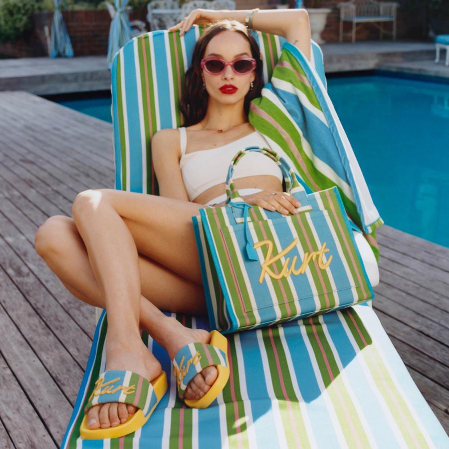 KC KURT MEENA Striped Canvas Fabric Sandal by Kurt Geiger London