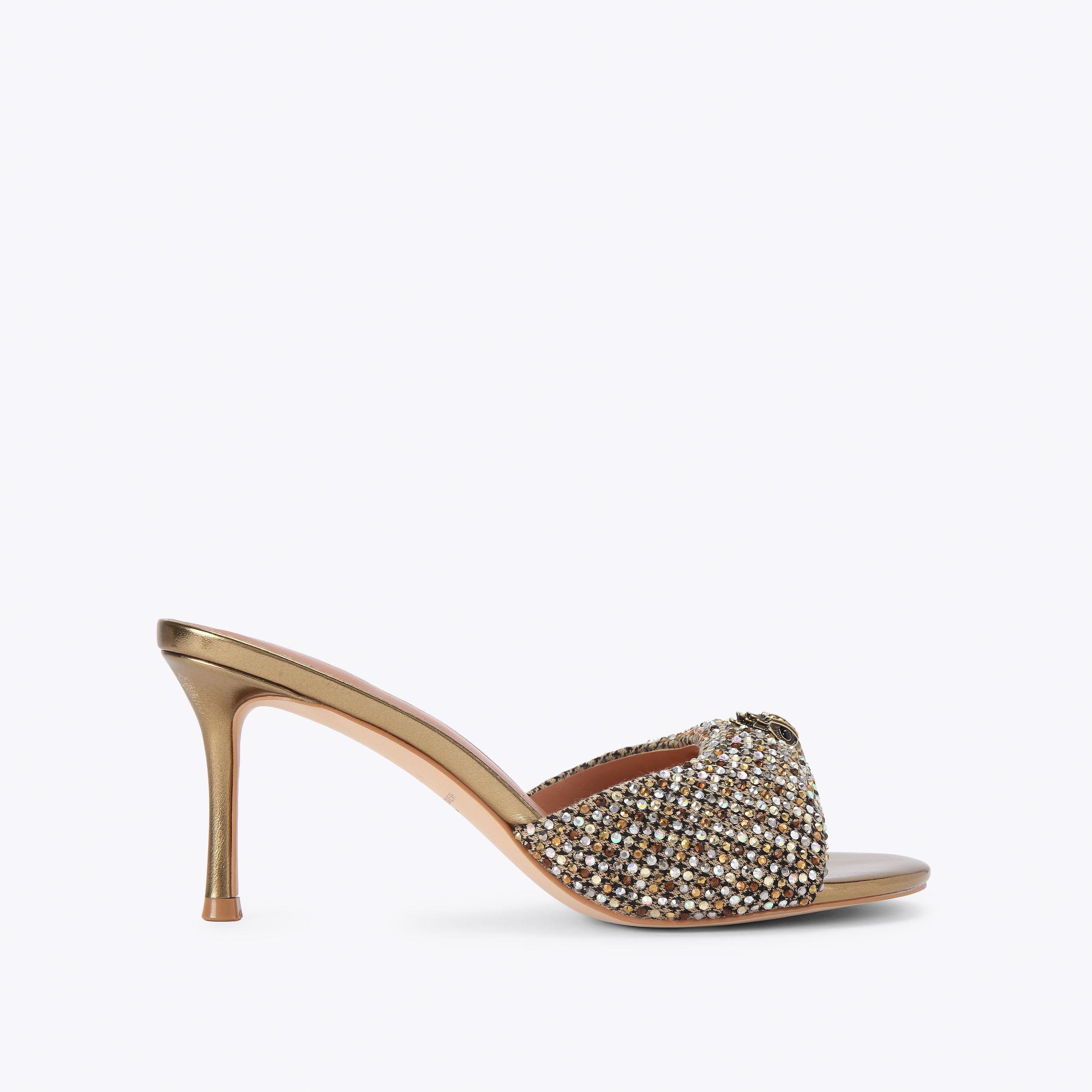 OXFORD HEEL MULE 75 Houndstooth Crystal High Mule Heel by Kurt