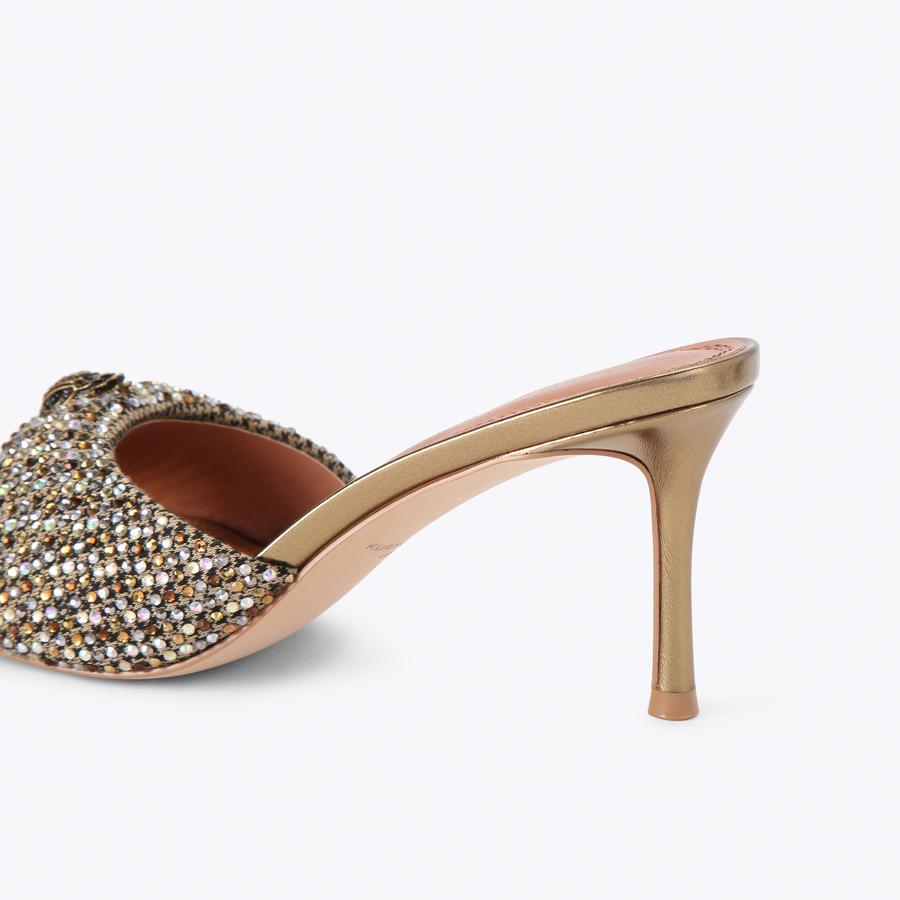 OXFORD HEEL MULE 75 Houndstooth Crystal High Mule Heel by Kurt