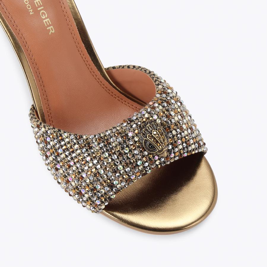 OXFORD HEEL MULE 75 Houndstooth Crystal High Mule Heel by Kurt