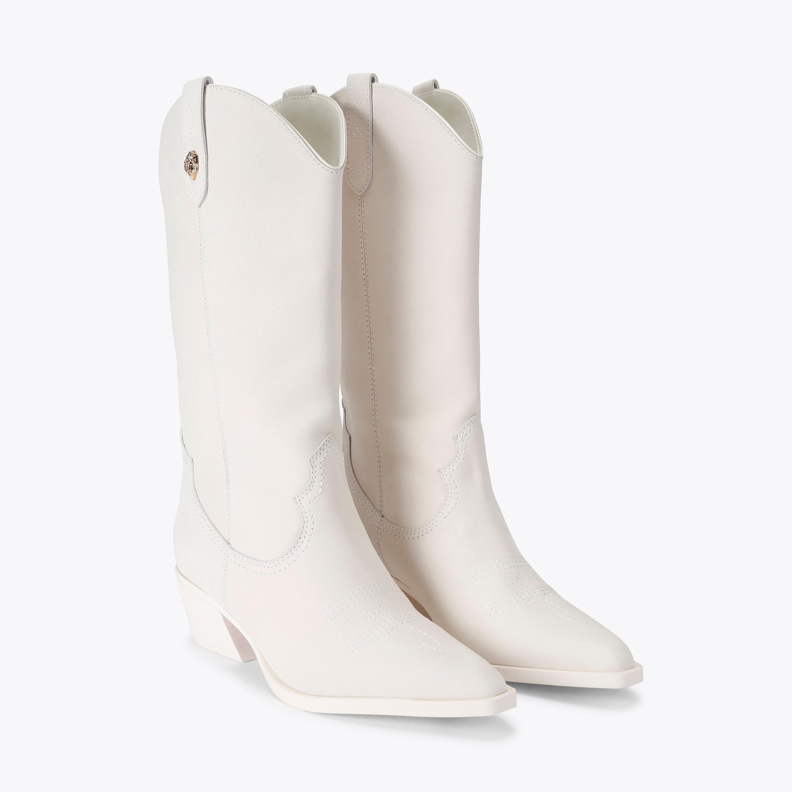 K.GLAD　オーダー品　cowboy boots KC KISS COWBOY BOOT White Suede Cowboy Boot by Kurt Geiger London