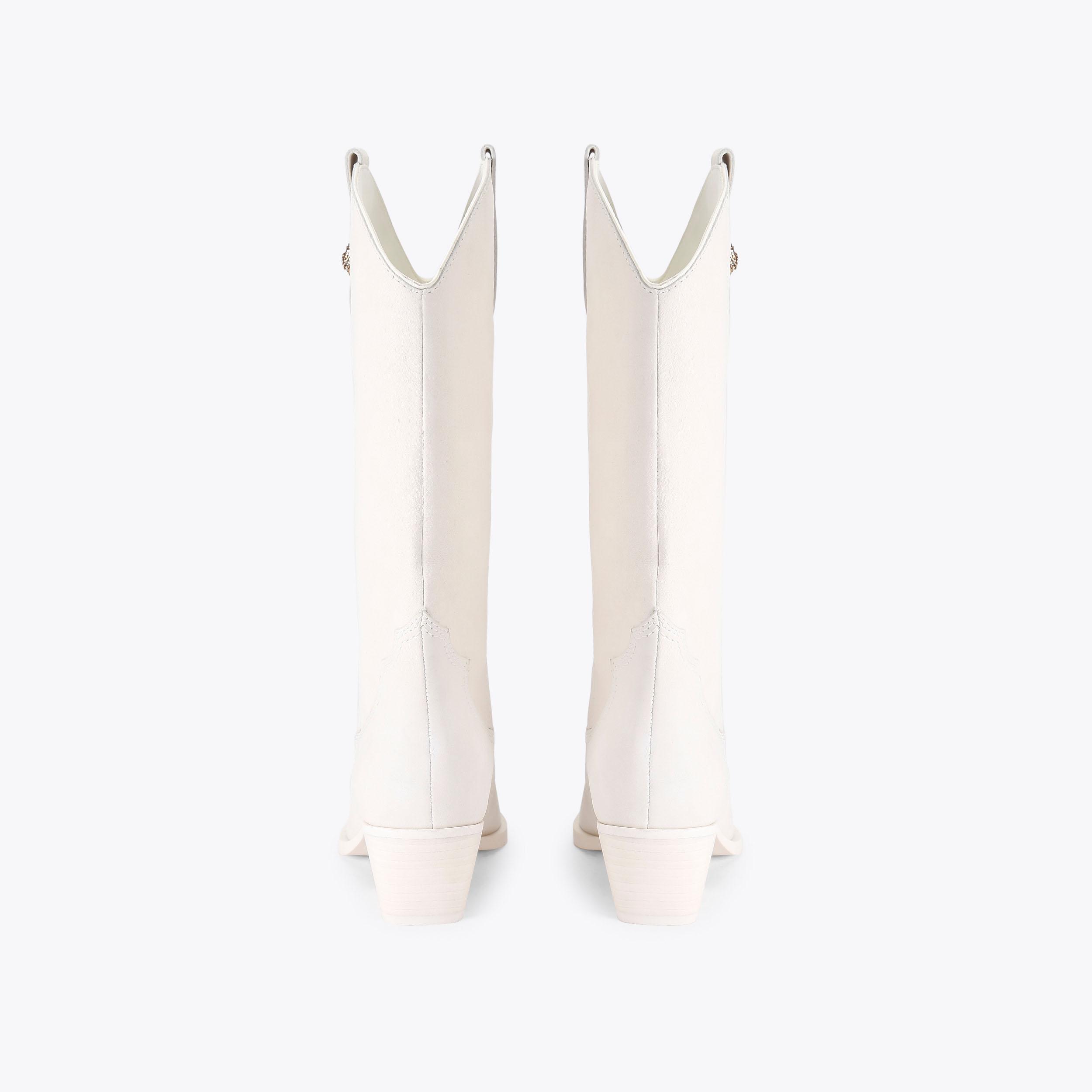 KC KISS COWBOY BOOT White Suede Cowboy Boot by Kurt Geiger London