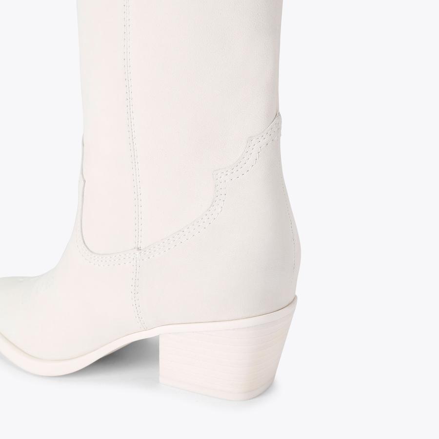 KC KISS COWBOY BOOT White Suede Cowboy Boot by Kurt Geiger London