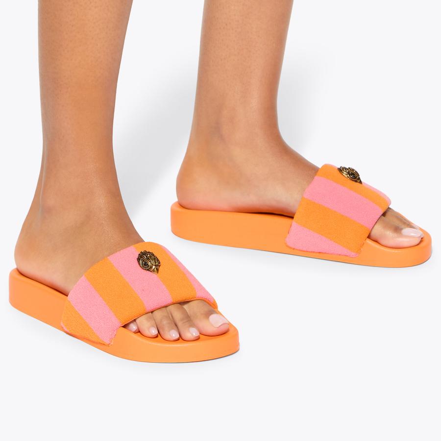 KC MEENA EAGLE Pink and Orange Stripe Sandal by Kurt Geiger London