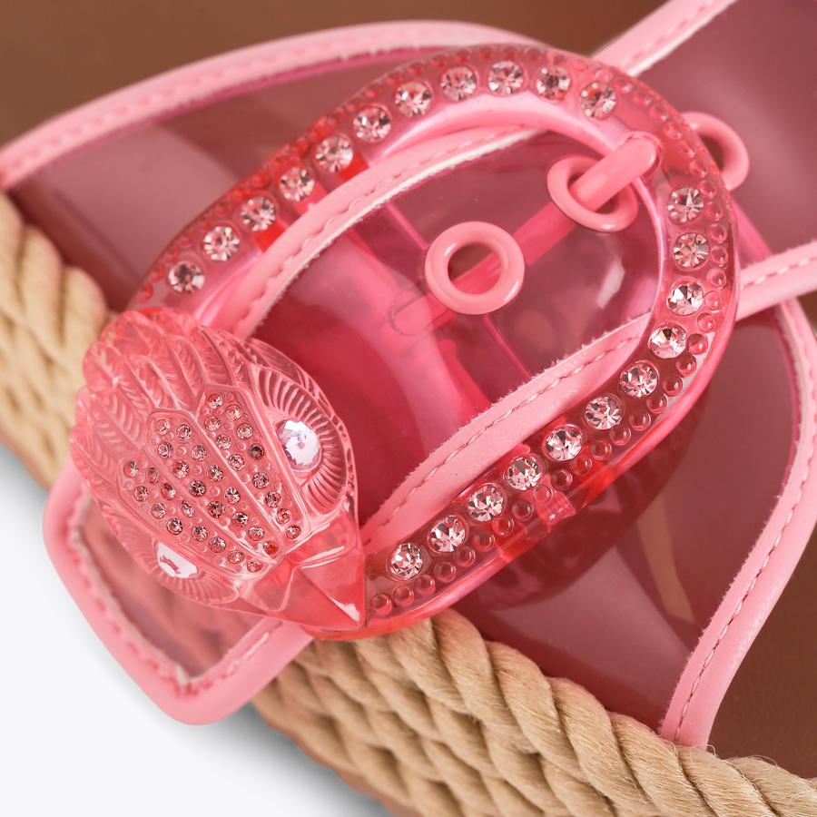 KC MAYFAIR ROPE SLIDE Pink Vinyl Slide On Sandal by Kurt Geiger London