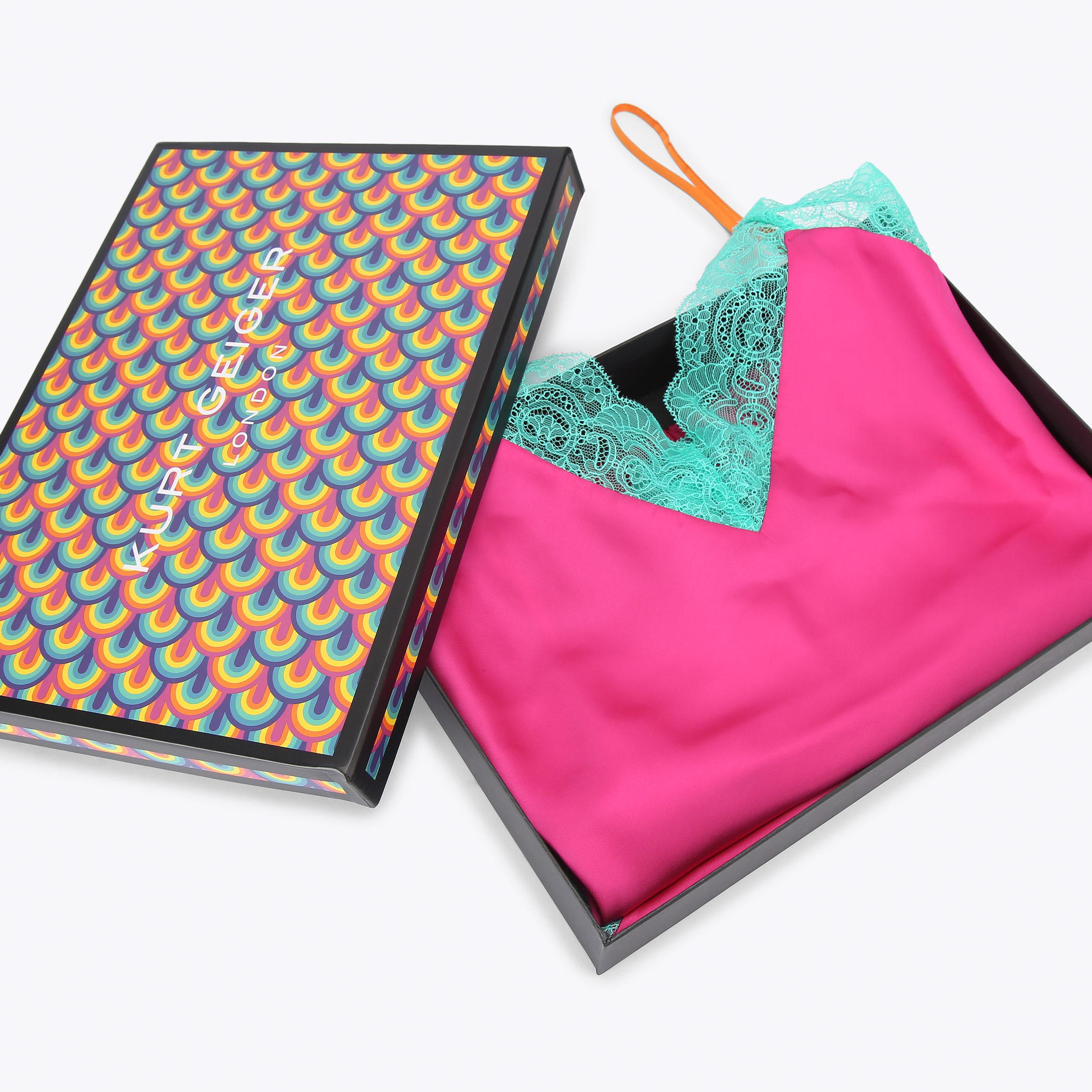 CAMI AND SHORTS SET Fuchsia Green Trim Pyjama Set by Kurt Geiger