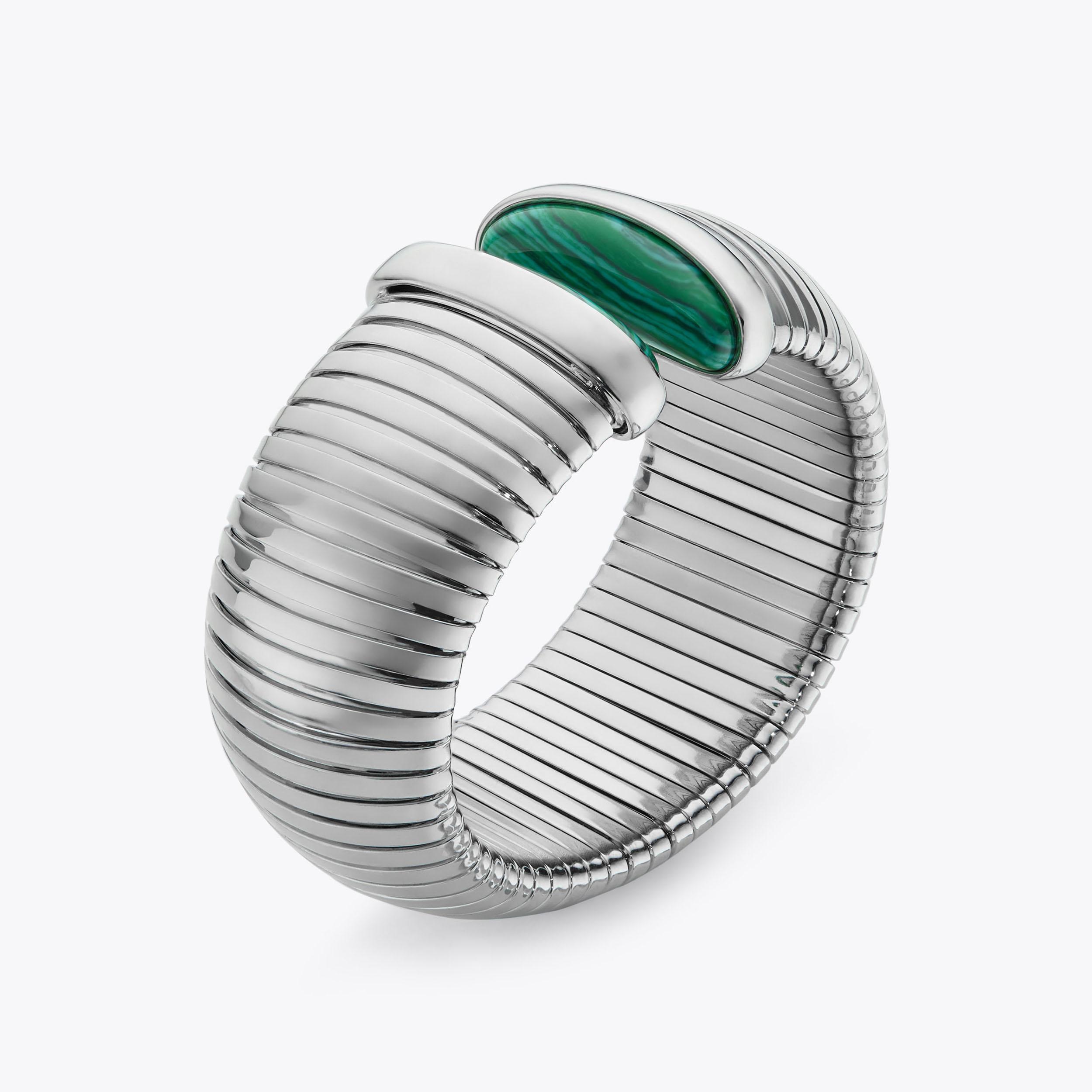 LG METAL CUFF Silver Structured Cuff Bracelet by Kurt Geiger London