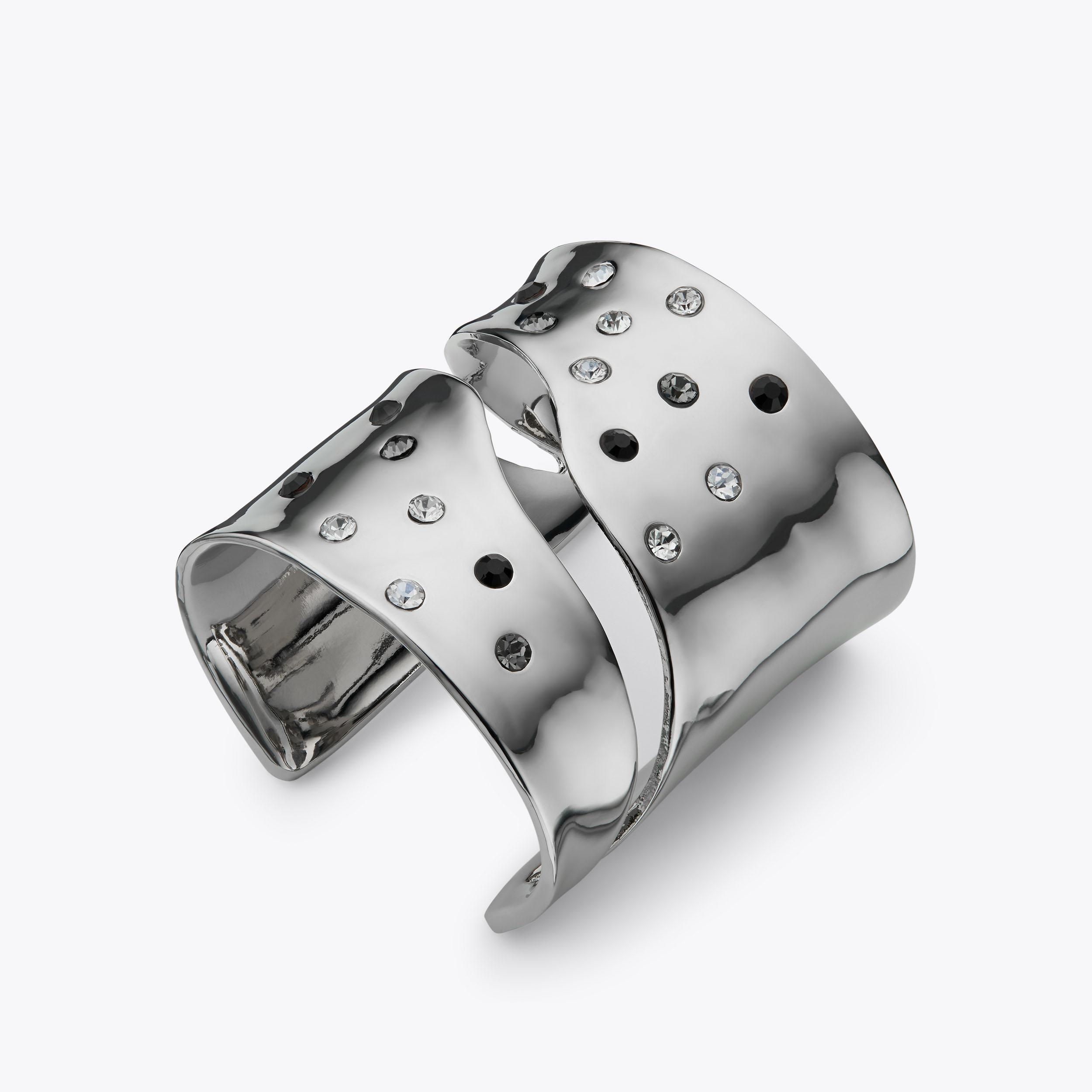 XL MIXED GEM METAL CUFF Silver Mixed Gem Metal Cuff Bracelet by Kurt ...