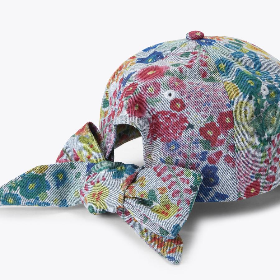 KENSINGTON BOW CAP Floral Printed Cap by Kurt Geiger London