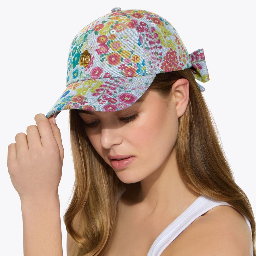KENSINGTON BOW CAP Floral Printed Cap by Kurt Geiger London