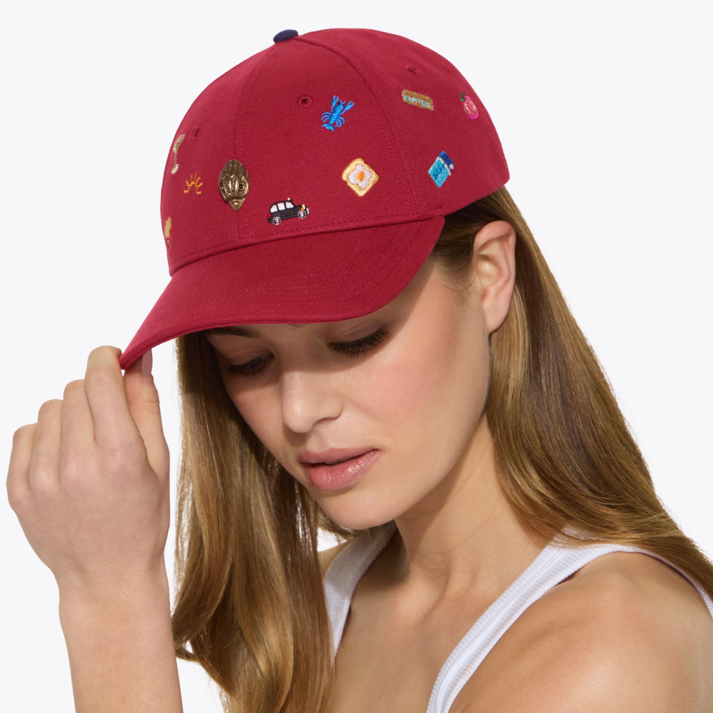 MICRO CHARMS CAP Dark Red Cotton Micro Charms by Kurt Geiger London