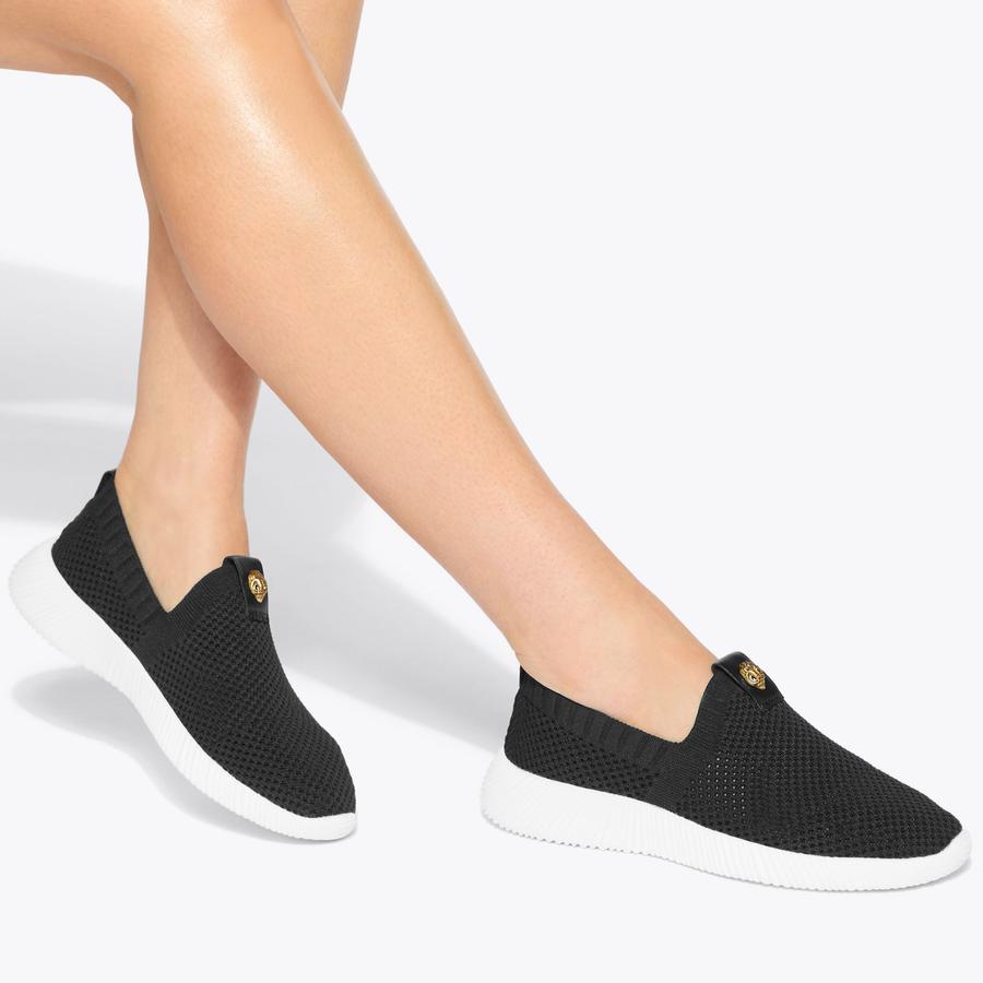 LORNA Black Slip On Sneakers by Kurt Geiger London
