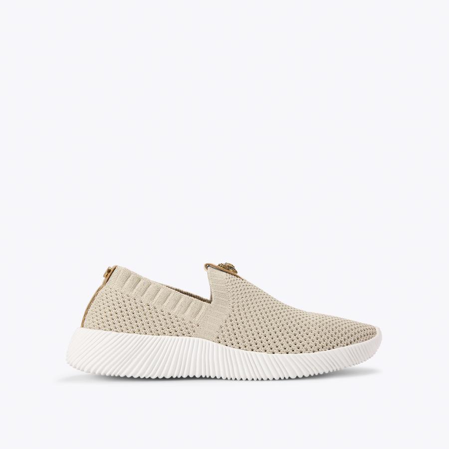 LORNA Gold Slip On Sneakers by Kurt Geiger London