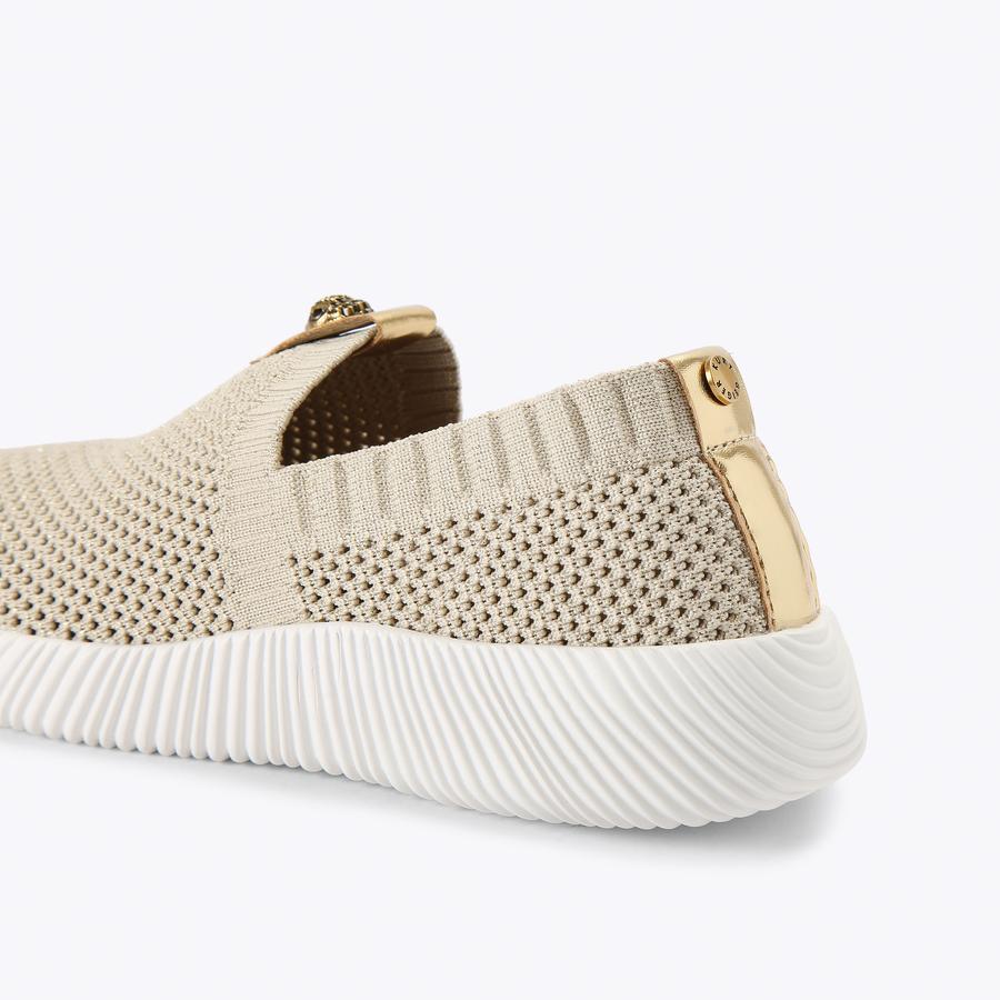 LORNA Gold Slip On Sneakers by Kurt Geiger London